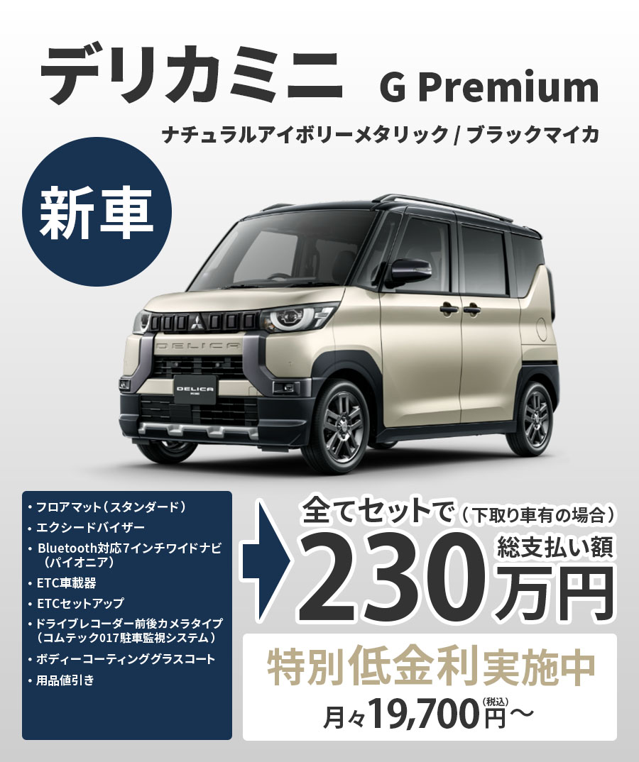 デリカミニ G Premium 新車で総支払額230万円